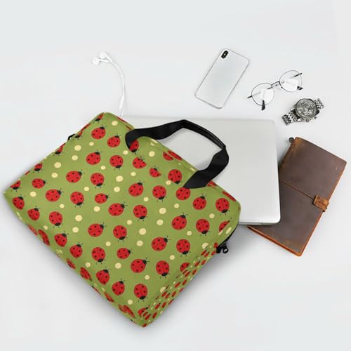 Bolso maletín para portátil 15.6" verde con asas y correa miniatura 7