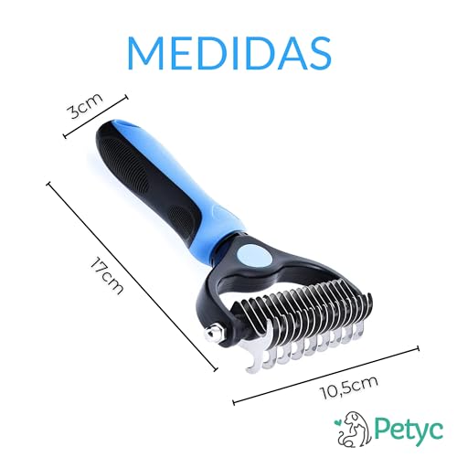 Escova Rake Desembaraçadora Profissional PETYC Cães e Gatos Rasquedeira Desemboladora Petshop (Azul)