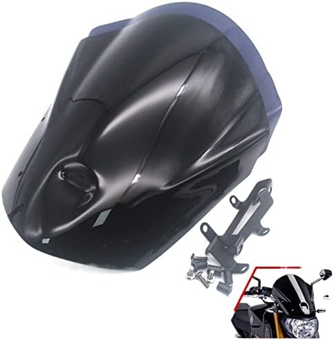 Miniatura 2 de Parabrisas de motocicleta, deflector de viento compatible con Yamaha MT09 2013 2014 2015 2016 MT-09 FZ-09 FZ09 MT 09 13-16 (color negro)