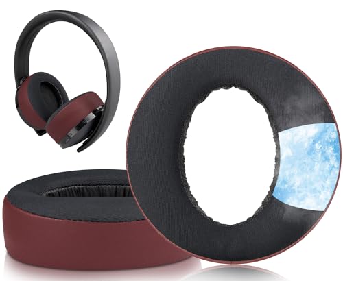 Image of SOULWIT Cooling-Gel Ear Pads Cushions for Sony New Gold Wireless PlayStation PS4 Headset, Replacement Earpads for 2018 Version, Headphone Model CUHYA-0080 - Burgundy