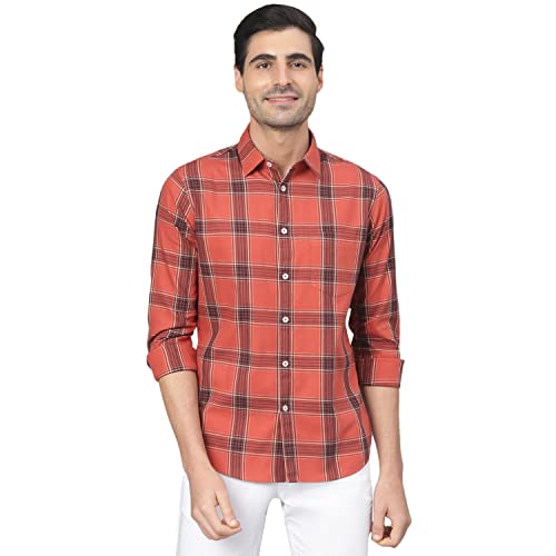 Image of Dennis Lingo Men's Checkered Slim Fit Cotton Casual Shirt