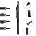 AUAUY 4 in 1 Multicolor Pen, Metal Cased Multifunction Pen with Gravity Sensor, 0.5mm 3 Color Ballpoint & 0.5mm Mechanical Pencil, Comes with Metal Pencil Case (Black)