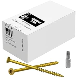 Decking Screws – #10, 6 Inch, Gold, 50 Pcs Long Star Head Wood to Wood Screws – Exterior Wood Screws for Outdoor Decking, Construction, Woodworking Projects & Furniture – Heavy Duty Deck Fasteners