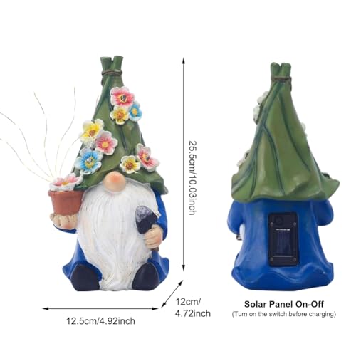 IVEOPPE Gartenzwerge Lustig Solar Figuren für Außen - Wichtel Garten Gartendeko mit LEDs, Geschenke für Frauen Mama Männer Geburtstagsgeschenk Garten Balkon Deko Zimmer – Bild 3