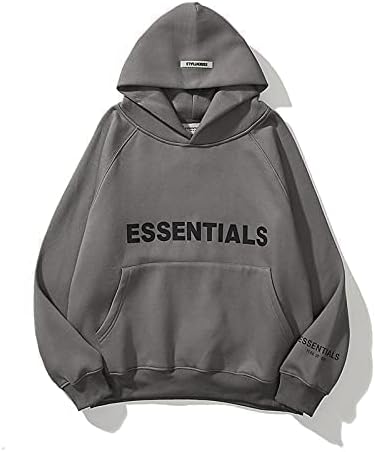 Yisss Men's and women's letter fleece sweater hoodie, hip-hop pullover, warm and comfortable fashion sweater (Color : A, Size : -S)