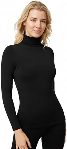 YSABEL MORA Camiseta Térmica Cuello Alto Manga Larga Mujer Protección Térmica y Confort Sin Volumen Adicional Mantiene Calor y Estilo en Invierno Tecnología Transpirable