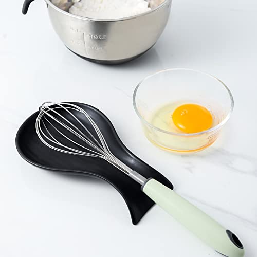 Image of Hasense Spoon Rest for Stove Top, Large Ceramic Spoon Holder for Kitchen Counter, Cooking Utensil Rest for Spatula Ladle and Tong, Kitchen Spoon Rest for Home and Coffee Bar Accessories, Matte Black
