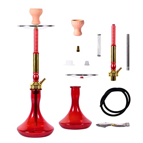 YYMMHH Arabische Wasserpfeife 70 cm große Einrohr-Silikonrohrstange aus gaslegierter Shisha-Glasplatte, für Brakah… – Bild 4