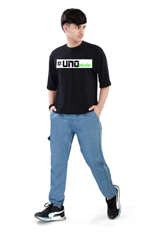 Image of UNOseven Boys Denim Cargo Jogger Pant - Slim Fit - Available from 5 Years to Size XL