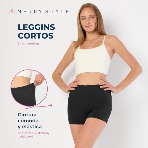 Merry Style Culote de Ciclismo Mallas Cortas Leggins de Viscosa Mujer MS10-391 (Negro,M) - imagen 2