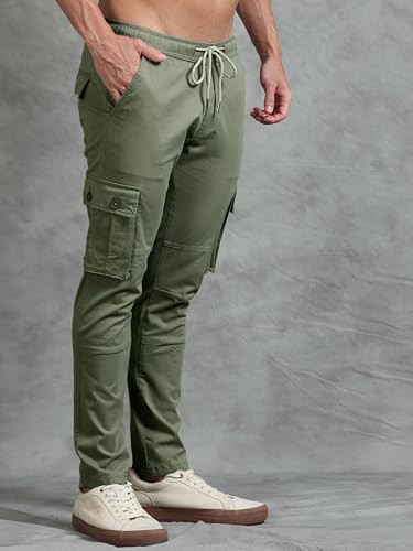 Image of Miraan Men's Regular Fit Mid Rise Cargo Pant