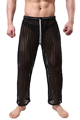 sandbank Pyjama sexy en maille ajourée avec cordon de serrage pour homme, Noir , Medium Cover
