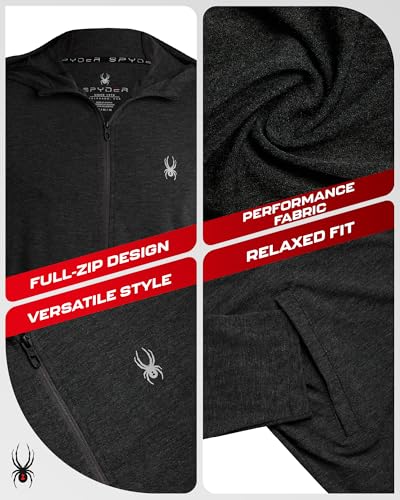 Spyder Mens Athletic Hoodies - Full Zip UPF 30+ Breathable Lightweight Hoodies for Men - Moisture-Wicking Hooded Sweatshirt2