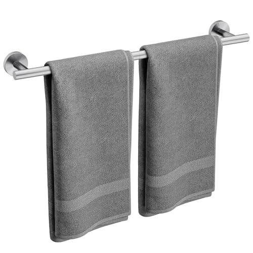 Bubxo Brushed Nickel Towel Bar 24 Inch Bathroom Towel Rack Towel Holder Wall Mounted Thicken SUS304 Stainless Steel Towel Rod Modern Home Decor (Total Length 26 Inch)