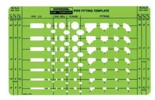 RAPIDESIGN Berol, R-49, Pipe Fitting