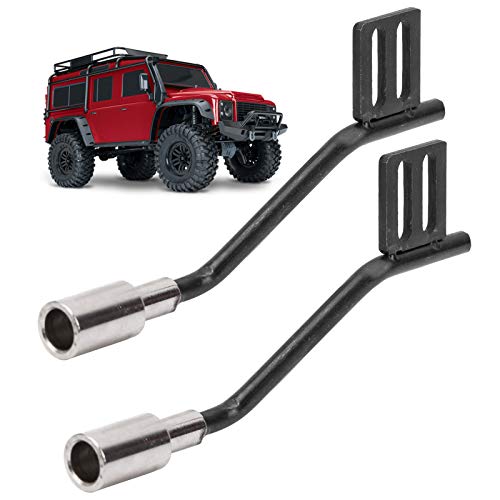 equlup RC Car Exhaust Pipe, 1Pair Simulation Decoration Vent Metal Modified Parts Upgrades Accessory for scx10 1/10 RC