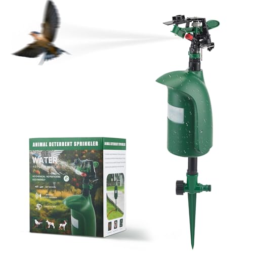 Delousiber Animal Repeller with Water Spray Water Jet Animal Repellent Motion Activated Sprinkler for Garden Cat Repeller & Bird Repellent Heron Deterrent Pigeon Scarer Up to 10m Range