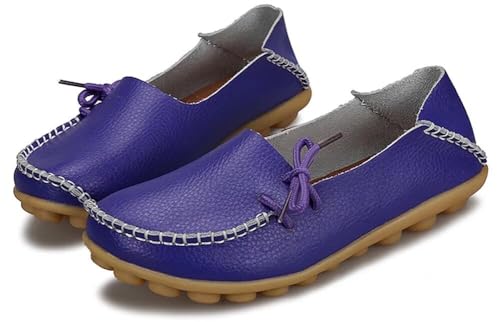 Image of Women's Leather Slipper Loafers Flat Shoes Slip-Ons