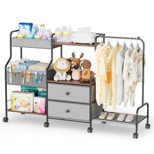 BBLIKE Diaper Caddy Organizer with Hanging Rack - 3 Tier