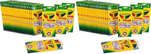 Crayola Bulk Colored Pencils for Kids (24pk) - 12 Assorted Colors, Art Supplies For Crafts & Coloring Books, Bulk Preschool & Kindergarten Classroom Supplies (Packaging May Vary) (Pack of 2)