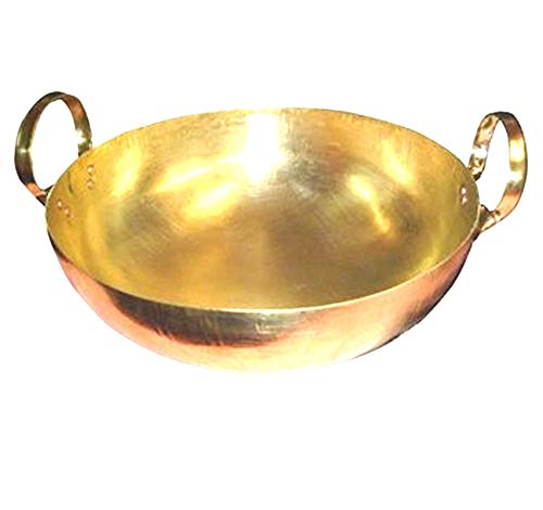 Wok de latón dorado diámetro 13.5 pulgadas