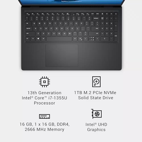 Image of Dell 15 Touchscreen Business Laptop(2025) - 15.6 inch FHD Touch Display, Intel 10-Core i7-1355U, Intel UHD Graphics, Wi-Fi 6, Copilot AI, Type-C, 160 GB RAM, 10TB SSD