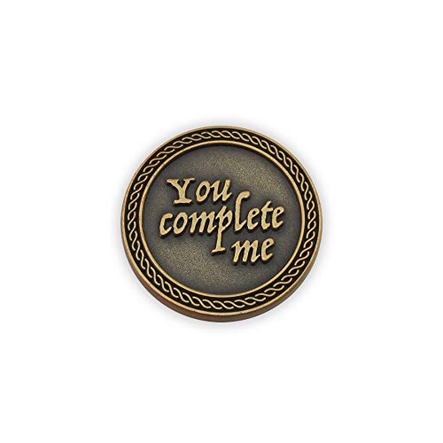 Romantic Love Expression Antique Gold Plated Pocket Coin for Date Night, You Complete Me, I am Better Because of You, Love Gift for Men & Women, from Him or Her