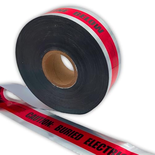 ACE Supply Buried Electrical Line Caution Tape - Detectable Underground Tape - 3 Inch x 1000 Ft Length, 5 Mil - Buried Electrical Tape Used for Utility Marking Tape