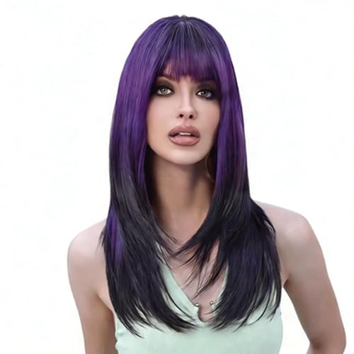 Perruque violette longue et raide : la solution pour un changement de look immédiat sans coloration
