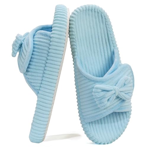 Image of Women Arch Support Slippers - House Bedroom Slippers for Woman, Orthopedic Shoes for Plantar Fasciitis, Corduroy Closed Toe Ladies Slides Outdoor 5-10.5