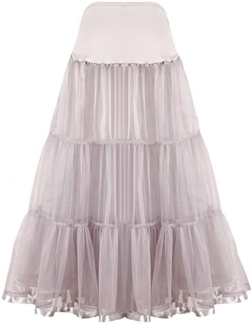 Shimaly® Women's Floor Length Wedding Petticoat Long Underskirt for Formal Dress (XL-3XL, Gray)