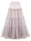 Shimaly® Women's Floor Length Wedding Petticoat Long Underskirt for Formal Dress (XL-3XL, Gray)
