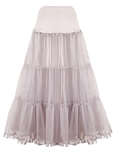 Image of Women's Floor Length Wedding Petticoat Long Underskirt for Formal Dress S-3XL