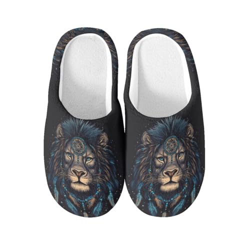 Chaussons lion en coton pour éviter les glissades et rester au chaud