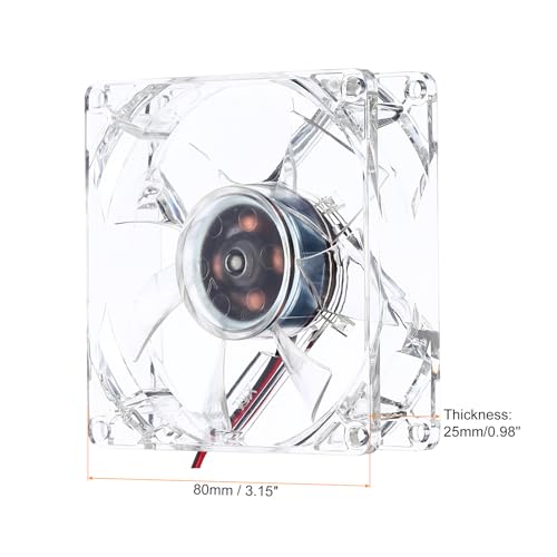 Ventilador silencioso de 80mm con 4 LED blancos para disipar calor en radiadores PC 2