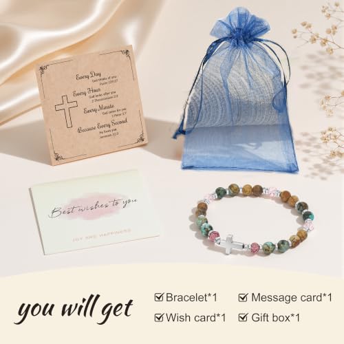 Image of morniface Inspirational Gifts for Women,Natural Stone Bracelet for Mom Daughter Friends Sister Wife Grandma Aunt