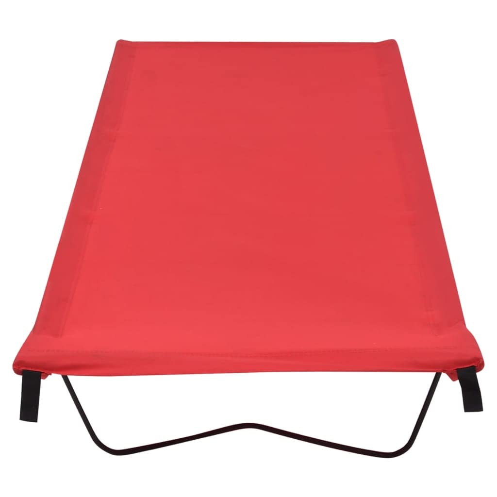 2-częściowy zestaw łóżek kempingowych, czerwone, z tkaniny Oxford 600D i stali, 180 x 60 x 19 cm, łóżko polowe, składane łóżko turystyczne, łóżko dla gości, do użytku na zewnątrz, na kemping