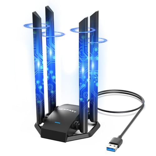 1300Mbps 6dBi Antenna WiFi USB per PC Chiavetta WiFi 802.11AC Dual Band 5GHz Alto Guadagno USB Wifi Dongle per PC Ricevitore WiFi Adattatore WiFi USB per Windows 11/10/8.1/8/7/XP