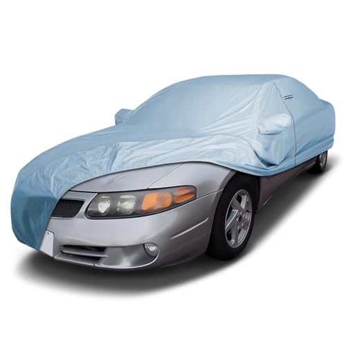 Image of iCarCover Car Cover Waterproof All Weather for 1987-2005 Pontiac Bonneville | Heavy Duty Custom Fit Hail UV Sun Rain Snow Dust Protection Covers for Automobiles Outdoor Indoor Full Exterior (Sky Gray)