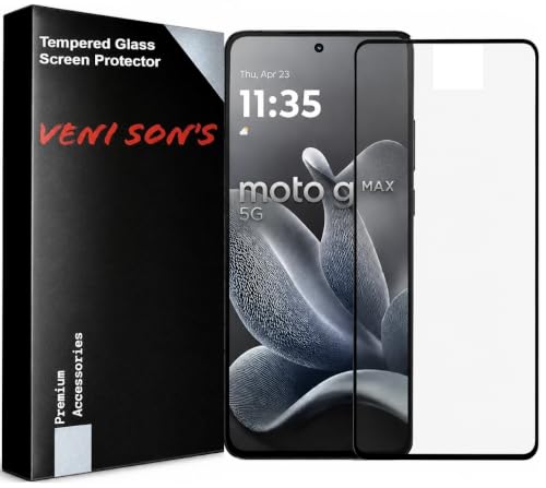 Image of VENI SON'S Scratch And Tear Resistant, Crystal Clear Edge to Edge Tempered Glass Screen Protector Guard Compatible With Moto G Max 5G