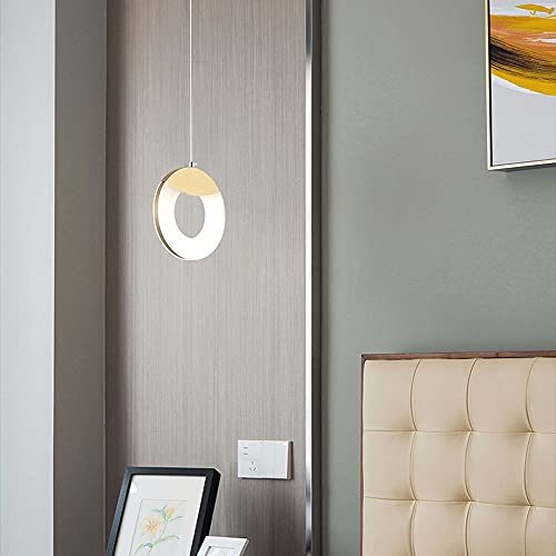 Plafonnage à éclairage pendentif LED or pour chambre à coucher