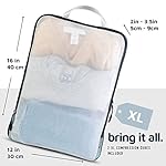 Large Packing Cube Set with See Through Mesh- Compression Packing Cubes Travel Organizers by TRIPPED Travel Gear (Dusty Teal) - Image 2