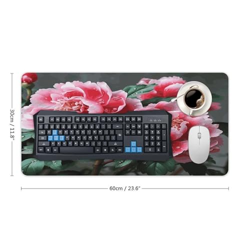 Beautiful Peony Flower Desk Mat Non-Slip Large Mouse Pad miniatura 2