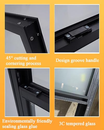 Ventana de concesión para carrito de comida con puerta abatible de aluminio 4