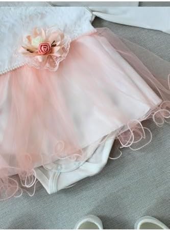 Tomuycuk DANTELLİ KIZ BEBEK MEVLÜTLÜK ELBİSE SETİ YENİDOĞAN HEDİYELİK BEBEK GİYİM 0-6 AYLIK BANDANALI PATİKLİ - Görsel 3