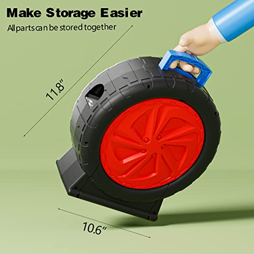 Car Track Toy For Toddler Wheel Car Toy Playset With Car Garage Parking Adventure Toy For Kids Age 3+ Easy To Collect (Red) #TOP1