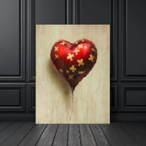 Tableau amour coeur ballon deco murale moderne affiche salon chambre 60x80 cm