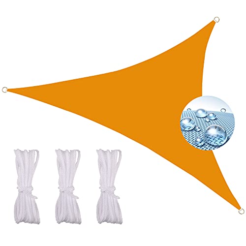 ZQXFZ dreieck-sonnensegel2X2X2M,MitSpannseilenexterieurterrassejardinPolyester-Oxfordsegeltuchgroßessonnensegel-MangoGelb Cover