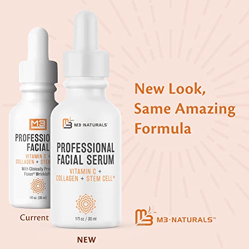 Vitamin C Serum for Face Anti Aging Hydrating Skin Care Natural Facial Serum with Clinically Proven Fision Wrinkle Fix Collagen Hyaluronic Acid Jojoba Oil Fruit Stem Cell & Witch Hazel by M3 Naturals - Image 4