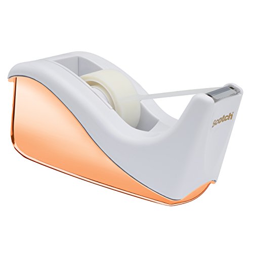 Scotch Two Tone Desktop Tape Dispenser, Rose Gold and White, 3/4